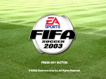 FIFA Soccer 2003 screen shot title